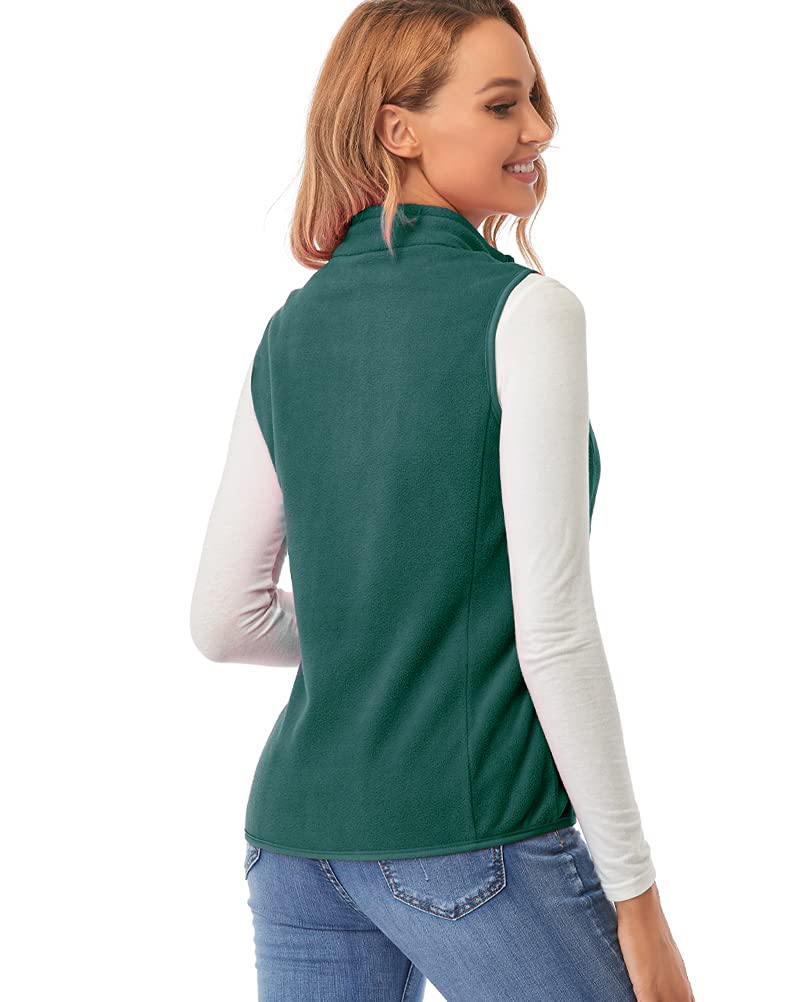 fuinloth Gilet in pile da donna,Termico Senza Maniche Elegante Collare Eretto con Zip e Tasca