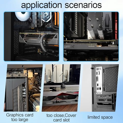 ELFJMZP PCIe 3.0 x1 90-Grad-Riser-Kabel 60cm Löst die Blockierung von PCIe x1-Slots durch Grafikkarten Kompatibel mit Netzwerkkarten/Soundkarten/Capture-Karten Slot Extender