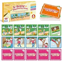 Kasfalci Sequencing Cards, Sequence Game for Kids, Speech Therapy Materials for Autism, Improve Storytelling,Social Skills, Sentence Building, Preschool Learning Activities for Classroom & Homeschool