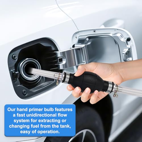 Image of H-veenjor 5 /16 inch Boat Primer Bulb Marine for Outboard Motor Universal Fuel Line Hand Primer Bulb Manual Black Rubber Fuel Transfer Vacuum Pump for Gas, Gasoline,Diesel, Water