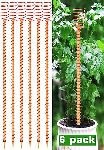 6 Pack 13 Electroculture Copper Gardening Antenna Copper Garden Plant Stakes Pure Coppers Rods for Garden Electro Culture Gardening Coppers Coils Wire Tools Pyramid Tensor Rings Kit