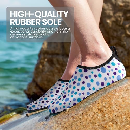 Image of SEEKWAY Water Shoes Women Men Adult Quick-Dry Aqua Socks Barefoot Non Slip for Beach Swim River Pool Lake surf Black SK002(U)