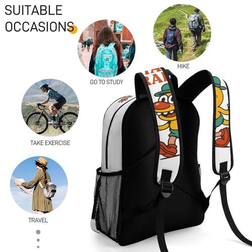Italian Brainrot Merch Large Travel Backpack Italian-Brainrot Meme Waterproof Lightweight Daypack White 44x32x19cm4