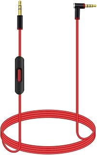 CHIOINS Replacement Audio Cable Cord Wire with in-line Microphone and Control for Beats by Dr Dre Headphones Solo/Studio/Pro/Detox/Wireless/Mixr/Executive/Pill (Red/Black)