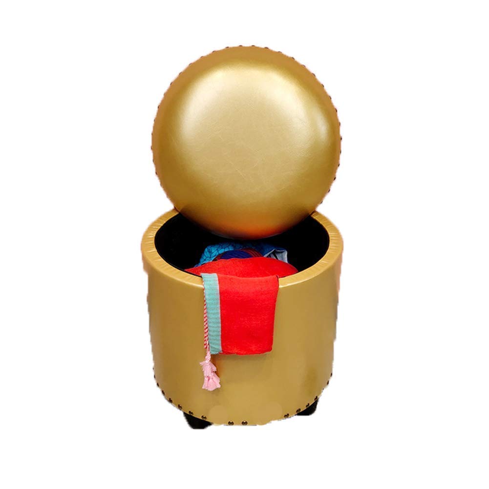 Pouf ottoman rond doré, l'assise luxueuse de votre salon
