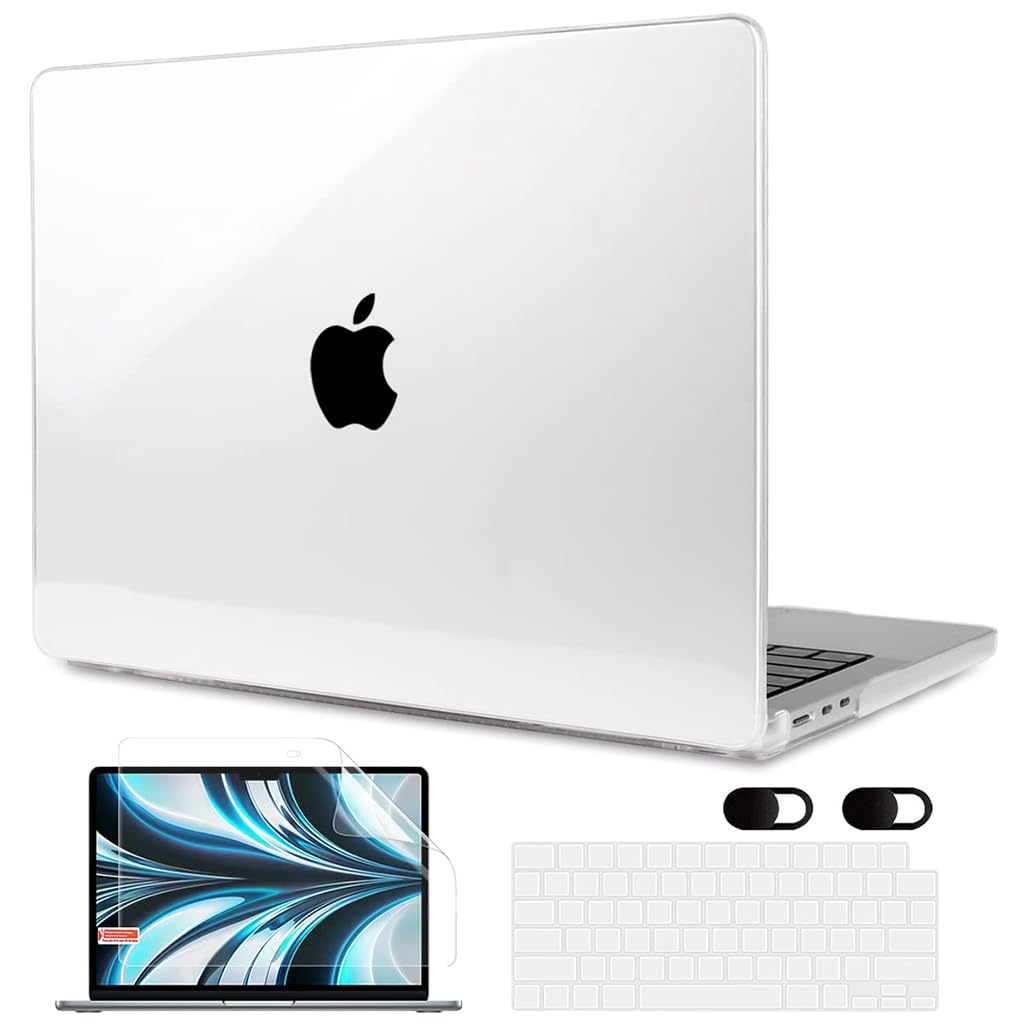 Transparent Laptop Case for M2 M3 MacBook Air 13.6 inch Case 2022 2023 2024 A3113 M3 A2681 M2 Chip, with Screen Protector, TPU Keyboard Protector, Lens Privacy Stickers (B0D9XMVMC1) Amazon Price History, Amazon Price Tracker