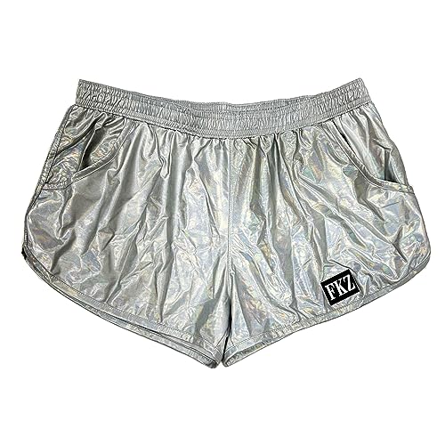 Men's Holographic Metallic Boxer Shorts Low Rise Sport Loose Lounge Swim Trunks Swimwear3