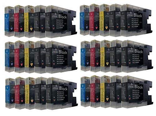 Cartouches d'encre LC1240 compatibles Brother DCP J525W MFC J6510DW lot de 30 recharges couleur