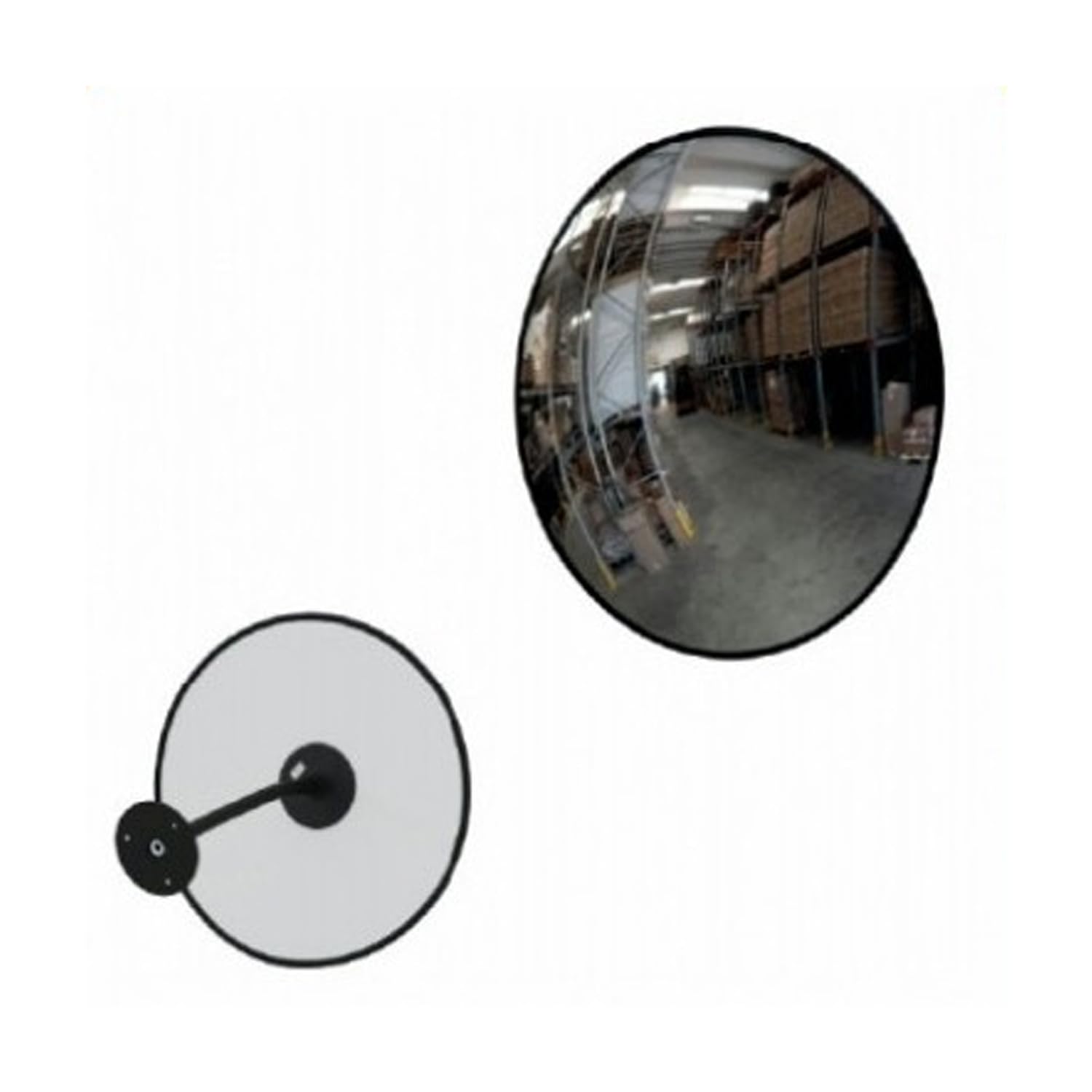 PARKING FACIL | Espejo de Seguridad Interior de Ø 50 cm con Anclaje a Pared Incluido | Alta Resistencia al Impacto | Material Acrílico Aluminizado Protegido con una Junta de Caucho Negro