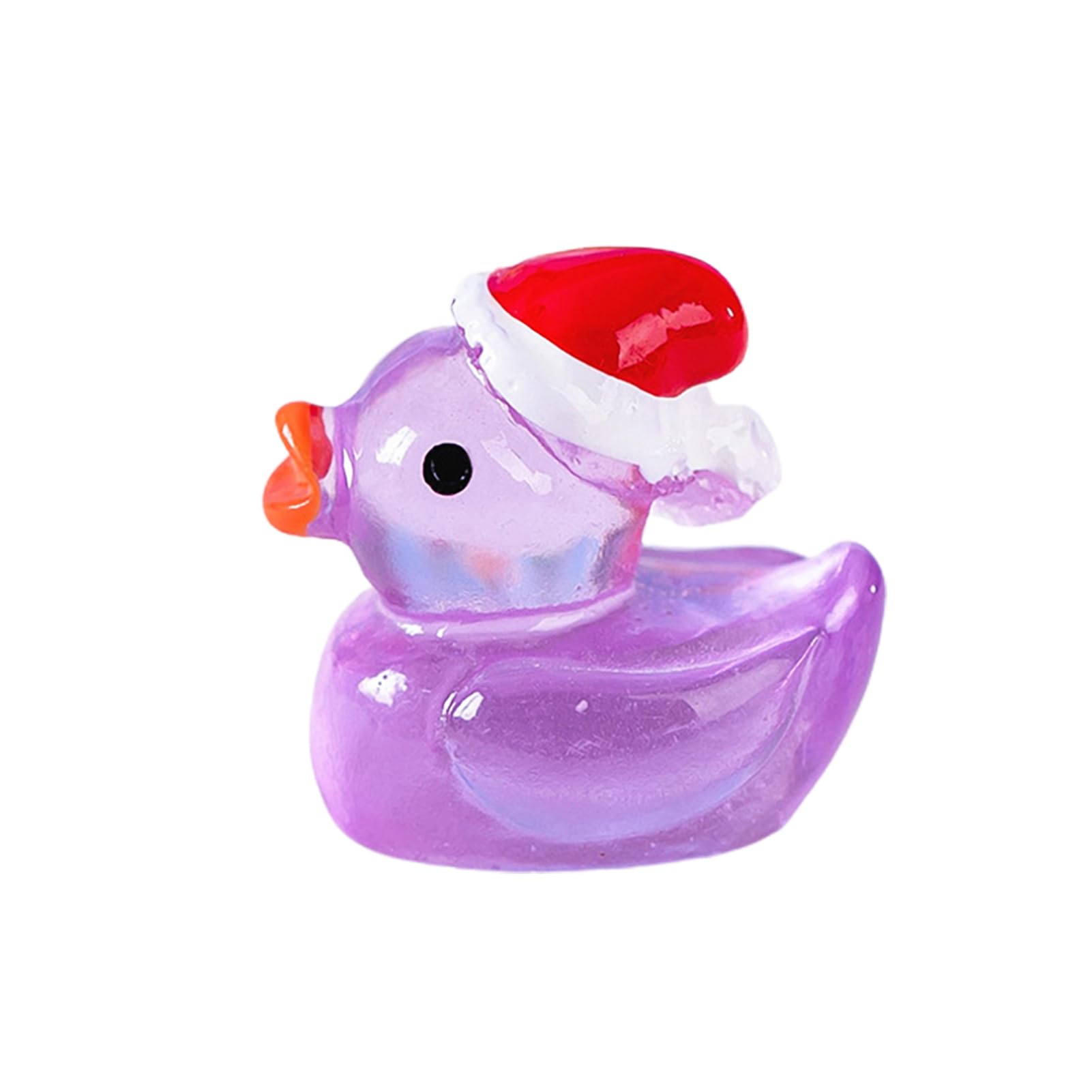 Porceosy Christmas Ornament Resin Duck, Colorful Tiny Luminous Ducks Miniature Figures for Garden Landscape Dollhouse Ornament Decorations DIY Purple