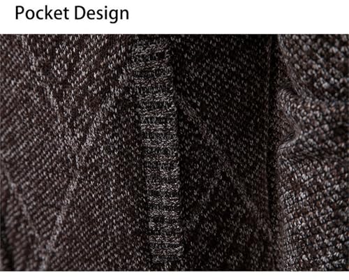 Men's Stand Collar Knit Cardigan Sweaters Casual Full Zip Sweaters Knitted Cardigan with Pockets4