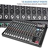 Depusheng DT12 Studio Audio Mixer 12-Channel DJ Sound Controller Interface w/USB Drive for Computer Recording Input, XLR Microphone Jack, 48V Power, RCA Input/Output for Professional and Beginners #3