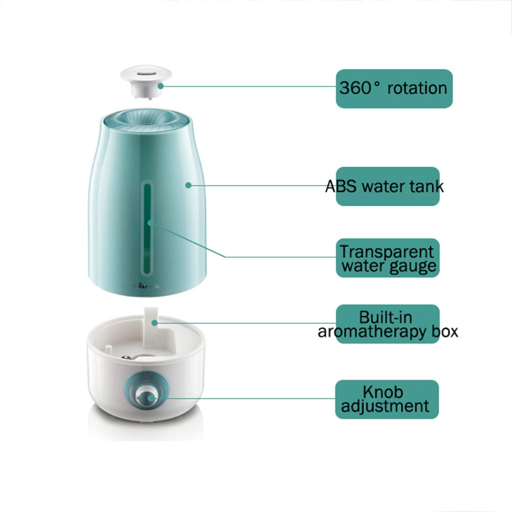 de Vapor frío ultrasónico, Caja de Aceite Esencial de aromaterapia/Tanque de Agua de Iones de Plata/Mudo / 3L de Gran Capacidad/Ajuste de Perilla/Apariencia de Moda