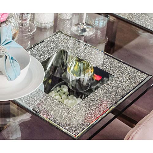 Plato cuadrado con cristales 14.0 in x 14.0 in miniatura 4