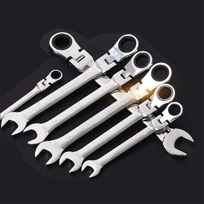SHUNMIN Llaves Fijas con Carraca Combinación de Llave de trinquete 6 mm 7 mm 8 mm 9 mm 10 mm 11 mm 12 mm 13 mm 14 mm 15 mm 16 mm 17 mm 18 mm 19 mm 20 mm a 32 mm Llave Carraca(19mm 1pc)