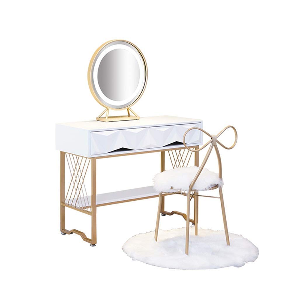 Melko Schminktisch mit Spiegel und Hocker im Shabby Chic BZW. Vintage