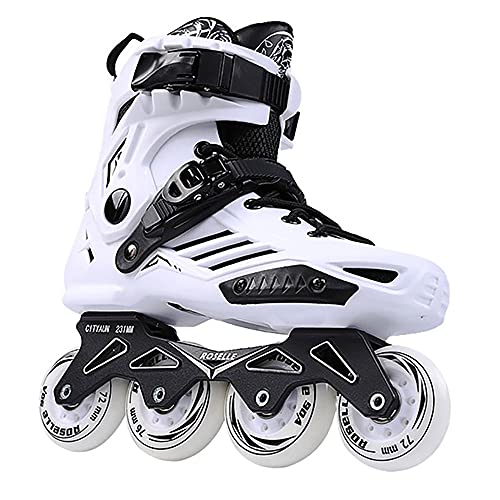 Pattini in Linea Slalom Professionale per Pattini A Rotelle per Bambini Adulti Pattini Scorrevoli per Pattini da Corsa Freestyle,Bianca,38