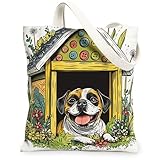 Contenuto della confezione: 1 borsa tote in tela in diversi disegni è inclusa nella confezione, ideale per soddisfare le tue esigenze di artigianato e decorazione regalo per feste.
