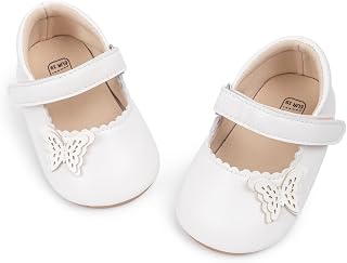 Meckior Infant Baby Girl Sandals Soft Non-Slip Rubber Sole Handmade Princess Wedding Dress Shoes Toddler First Walkers