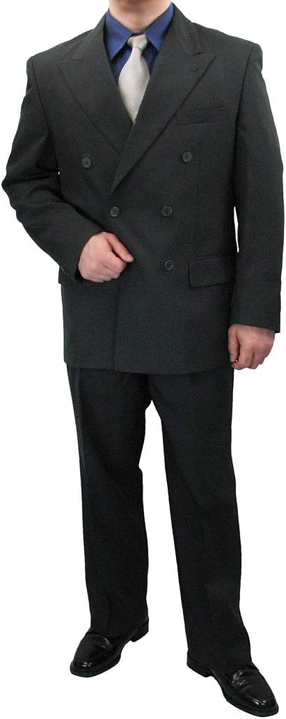 Sharp Hand Tailored 2pc Men Double Breasted Dress Suit w/1 Pair of Socks