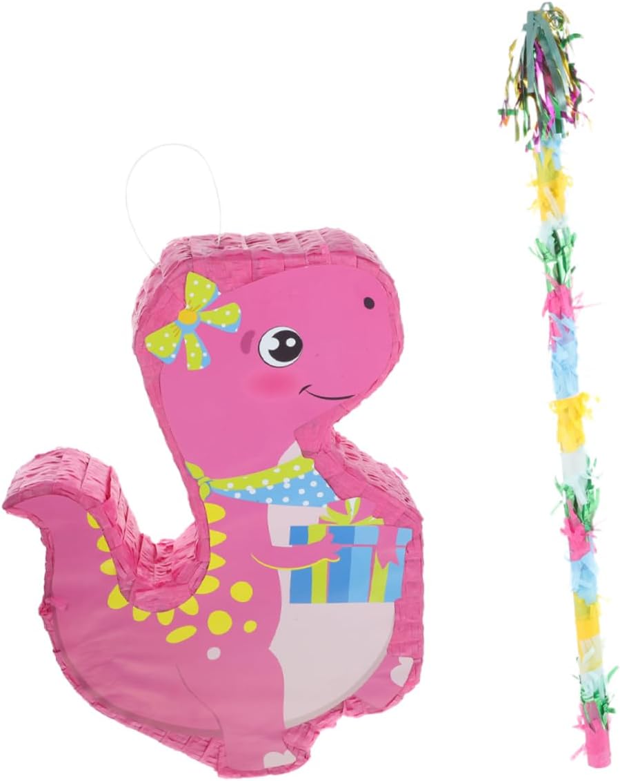 1Set Dinosaur Pinata with Tassel Stick Fun Candy Filled Party Prop for Birthday Celebrations for Fiesta Decorations and Events