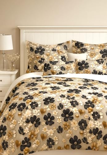 Image of 220 GSM Ultra-Soft Luxury AC Comforter Set Double Bed | 90x100 Inch | Includes 1 Comforter, 1 Bedsheet & 2 Pillow Covers | All-Season Premium Bedding Set (Onyx)