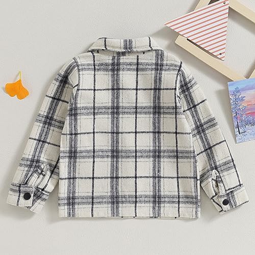 Eadrioss Little Kid Toddler Boy Autumn Plaid Print Coat, Long Sleeve Lapel Button Closure Jacket Outwear with Flap Pockets4