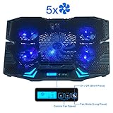 Rosewill Gaming Laptop Cooler Notebook Cooling Pad, 5 Silent Blue LED...