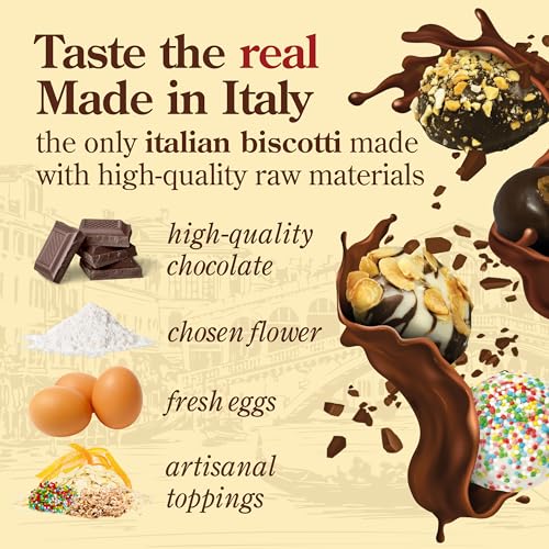 Biscotti Italian Cookies, 16 Gourmet Chocolate Cookies. Covered Cookies, Food Gift, Birthday Gifts for Women, Men, Mom & Dad. Prime Gourmet for all couples and Families. ORIGINAL Biscotti, Italian cookies, Chocolate Covered. MADE IN ITALY - Image 4