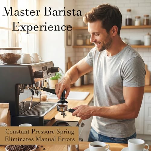 Image of 51mm Coffee Tamper with Precise Scales, Adjustable Constant Pressure Coffee Tamper for Espresso Machine, Spring-Loaded Auto-Return Espresso Accessories for Home Commercial Espresso Brewing