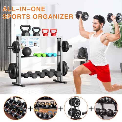 WINNOW Dumbbell Rack, 3 Tier Weights Storage Rack for Dumbbells, Weight ...
