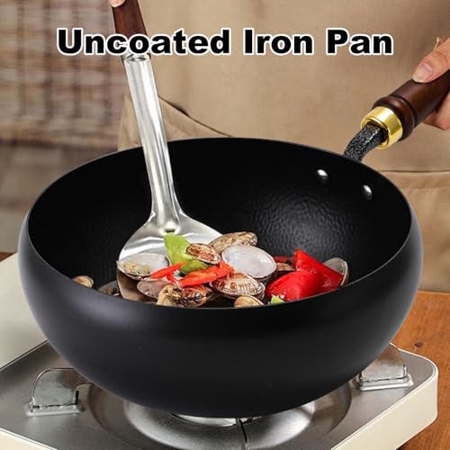 Wok de hierro forjado 9.45 in con tapa de vidrio miniatura 3