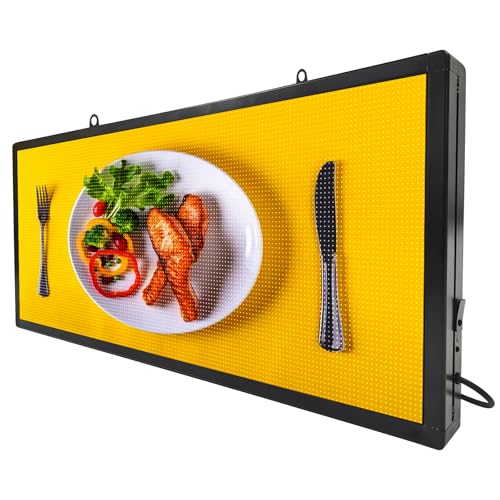 Image of P6 Outdoor Programmable LED Sign 40 inchx17 inch - Full Color 160x64 High Resolution Digital Signage | WiFi & USB Control Scrolling Message Board for Business Advertising, Marquee Display for Text, Video & Images
