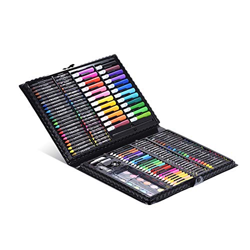 Adaskala Conjunto de 168 pe?as de caneta de desenho, kit de pintura para desenho, lápis de cor, giz