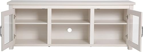 Miniatura 8 de Flash Furniture Sheffield - Soporte de madera para TV de 80 pulgadas, consola multimedia/gabinete de TV con 3 estantes ajustables y puertas de