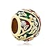 LovelyJewelry Leaf Easter Faberge Egg Charms Clear White Birthstone Beads For Bracelets