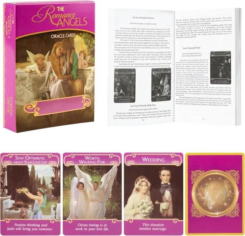 Image of The Romance Angels Tarot Card, 44 Hologram Tarot Card Deck, Love Oracle Card, with Guide Book, Oracle Cards Deck, Tarot Cards Set, Keywords, Yes or No (Style 11)