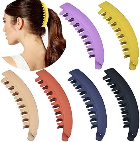 6 Pieces Banana Hair Clips,5 Inch Large Banana Claw Clips for Thin Fine Thick hair for Women