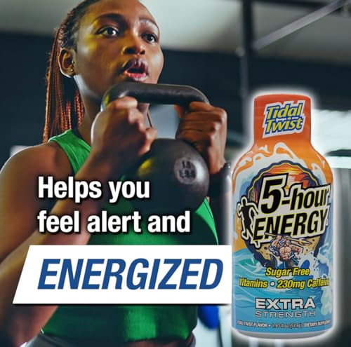Image of 5-hour ENERGY TIDAL TWIST Flavor, 30 Count, 1.93 Fl Oz Energy Shot, Extra Strength, Sugar Free (Pack of 3)