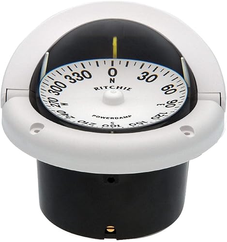 Ritchie Brújula de timón HF-742W - Montaje empotrado - Blanco