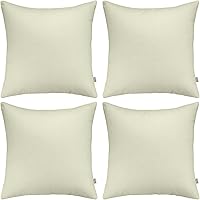 Vista 52 de Thmyo - Paquete de 4 fundas de almohada decorativas de 100 % algodón para lumbar, cómodas, sólidas, para Navidad/Halloween, fundas de cojín Blanco