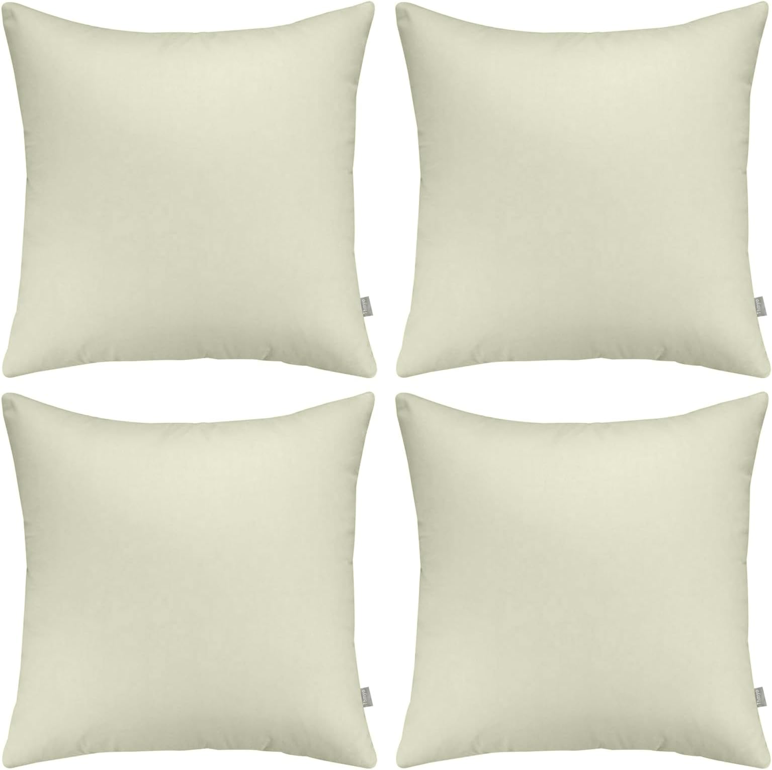 Thmyo 4-Pack 100% Cotton Comfortable Solid Decorative Throw Pillow Case Square Cushion Cover Pillowcase Sublimation Blank Pillow Covers DIY Throw Pillowcase for Sofa(18x18inch/45x45cm,Beige)