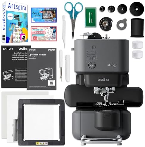Brother Skitch PP1 4" x 4" Embroidery Machine with Brother Artspira Software & Accessories