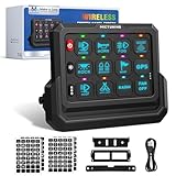 MICTUNING 12 Gang Wireless Switch Panel Suitable for P1S-W, 328FT 433MHz Remote Range Up to 4-Panel Sync, Plug and Play, Multifunction Toggle Momentary Strobe Pulsed for Car(Panel Only)