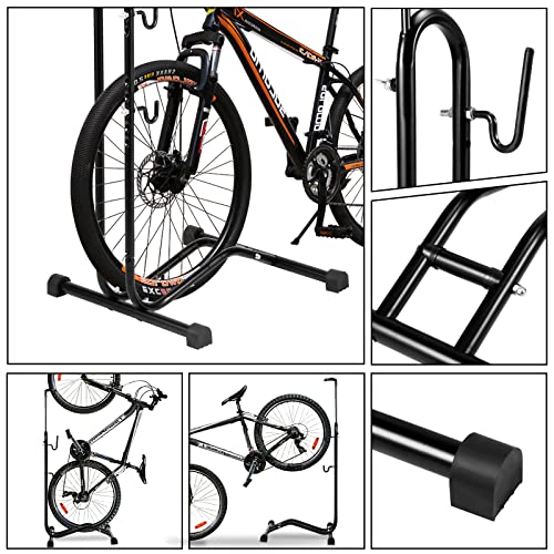 Miniatura 4 de Izrielar Soporte De Bicicleta De Pie, 20 A 29 Pulgadas, Soporte De Pie Para Rueda Delantera O Rueda Trasera, Soporte De Tienda Para Bicicletas, Soporte De Bicicleta Para Garaje, 2 Piezas
