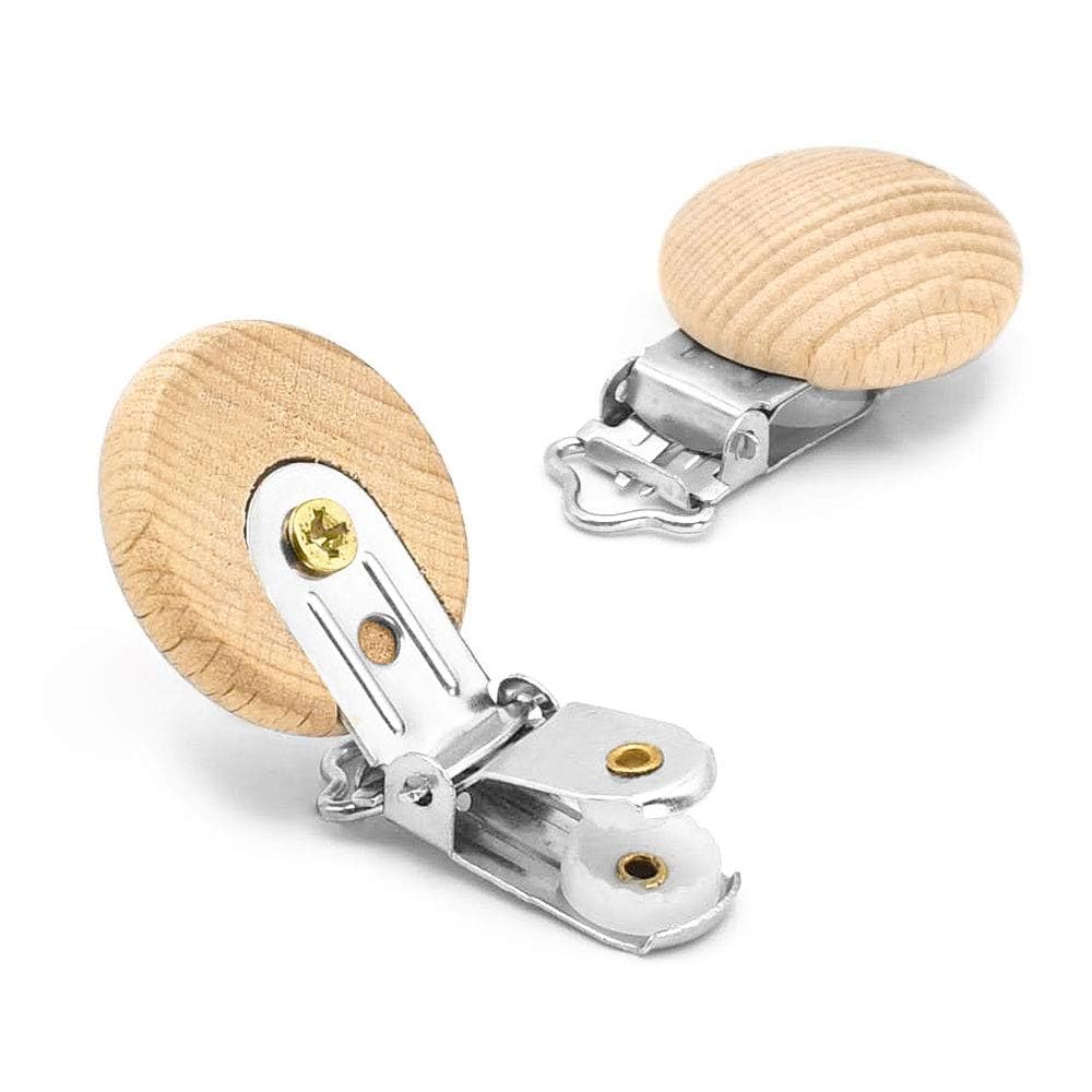 RUBY 10 clip per ciuccio, in legno, per bambini, per il fai da te, per il fai da te, per evitare che il ciuccio, per il fai da te