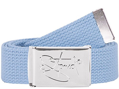 2Stoned Original Gürtel mit Chromschnalle Hellblau 3 cm breit für Damen und Herren