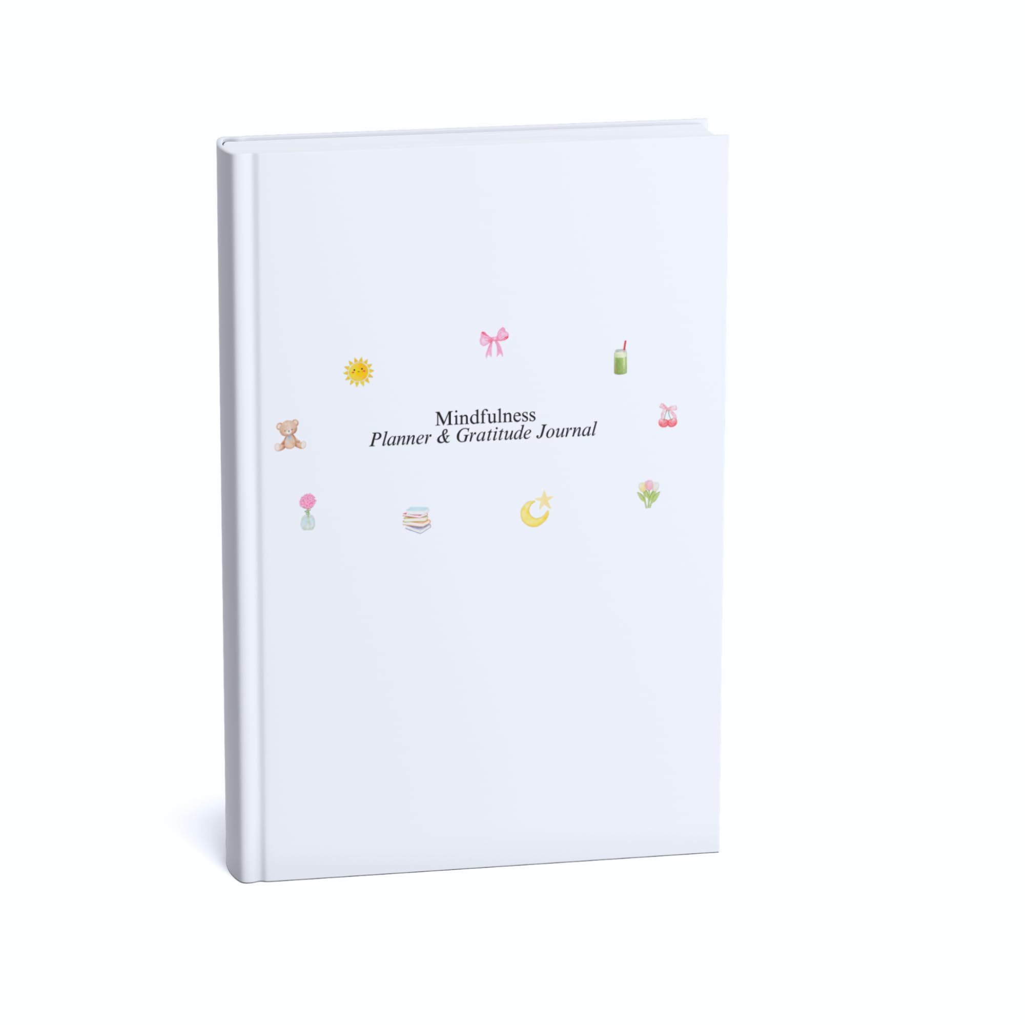 Sunshine Club Mindfulness Undated Planner Journal | Productivity & Gratitude Journal with Habit, Expense Tracker | Meal Planning | Free Stickers & Bookmark | 6 Months - 224 Pages (Cozy White)