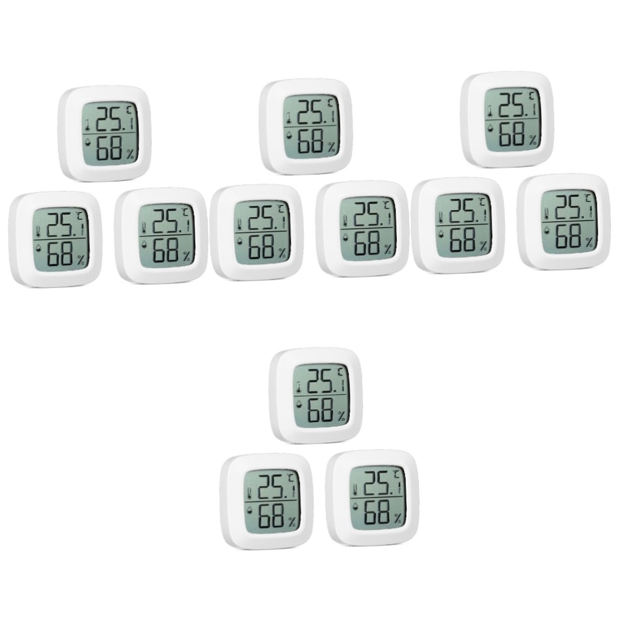 HEMOTON 4 Sätze Thermometer Drinnen Celsius Messgerät Messung Mini Hygrometer Temperaturmesser Nach Hause Feuchtigkeit Und Temperaturmesser Digitale Temperaturanzeige Abs Weiß 3 Stück * 4