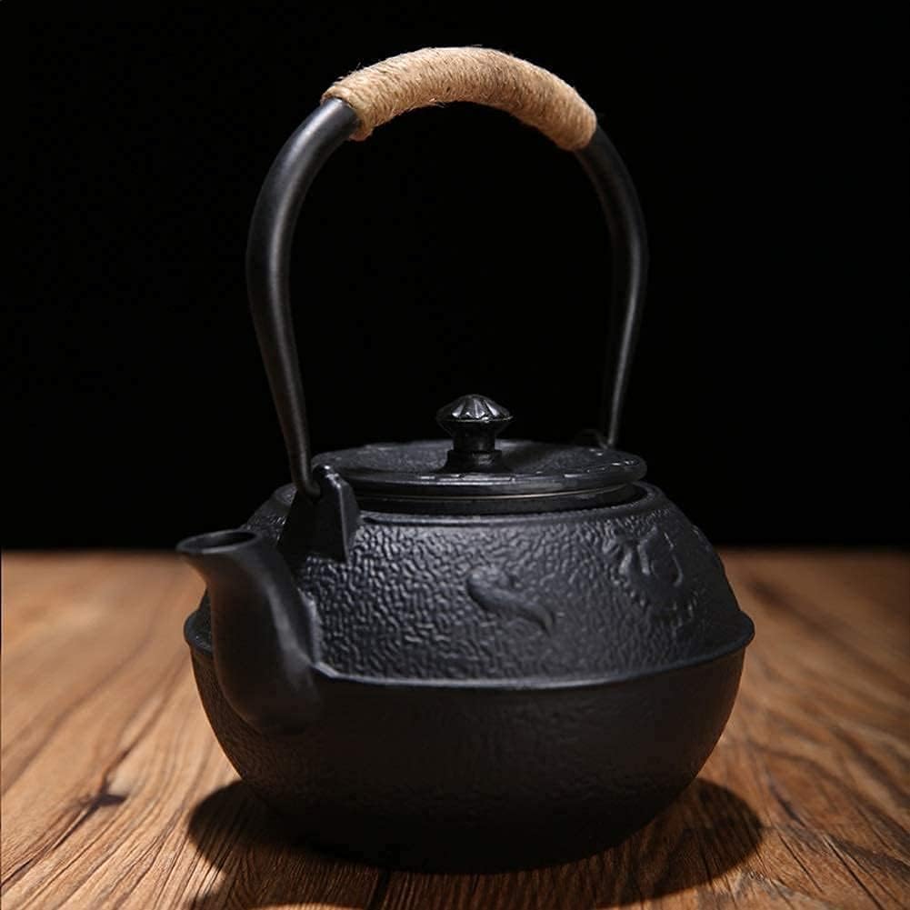 和風鋳鉄ティーポット 注入器付き鉄瓶ティーケトルセット ステンレス鋼注入器付き鋳鉄ティーポット 黒10mlレトロティーポット ティーポット Www Qbusinessmagazine Com